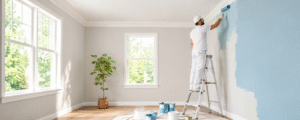 a professional painter at work for a residential home in West Point, NY