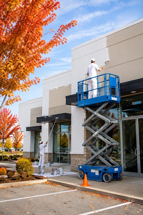 autumn storefront painting project