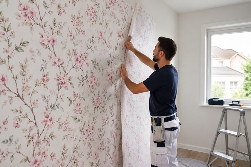 room renovation and wallpaper installation in New York