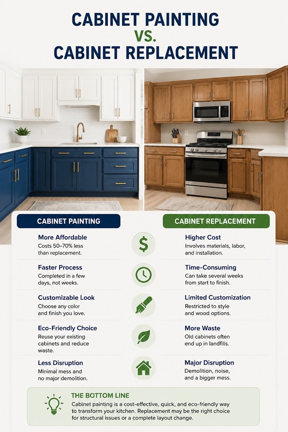 cabinet painting vs cabinet replacement